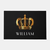 Royal Gold Crown Personalisiert Name Black Fußmatte (Vorderseite)