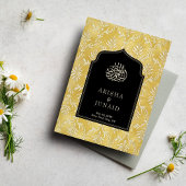 Royal Gold Damask Muslim QR Code UAWG Wedd Website Begleitkarte