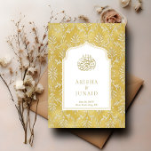 Royal Gold Damask Muslim QR Code UAWG Wedd Website Begleitkarte