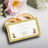 Royal Gold Damask Muslim QR Code UAWG Wedd Website Begleitkarte