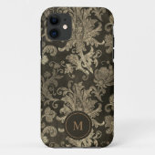 Royal Gold Damask Personalisiert Monogram Case-Mate iPhone Hülle (Rückseite)