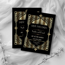 Royal Gold Fleur-de-lis Great Gatsby Wedding