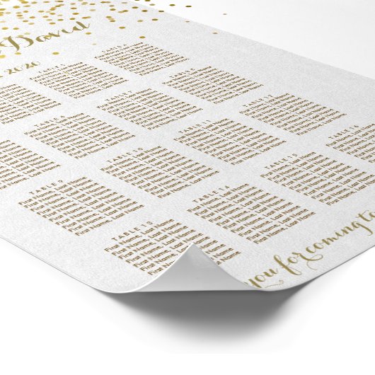 Royal Gold Foil Wedding Chart Poster (Ecke)