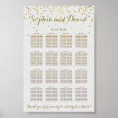 Royal Gold Foil Wedding Chart Poster (Vorne)