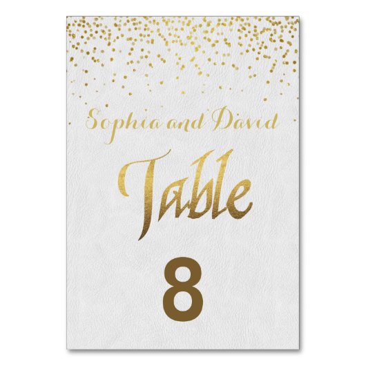 Royal Gold Foil Wedding Custom TISCHNUMMER (Vorderseite)