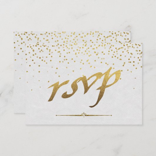 Royal Gold Foil Wedding Custom UAWG RSVP Karte (Vorne/Hinten)