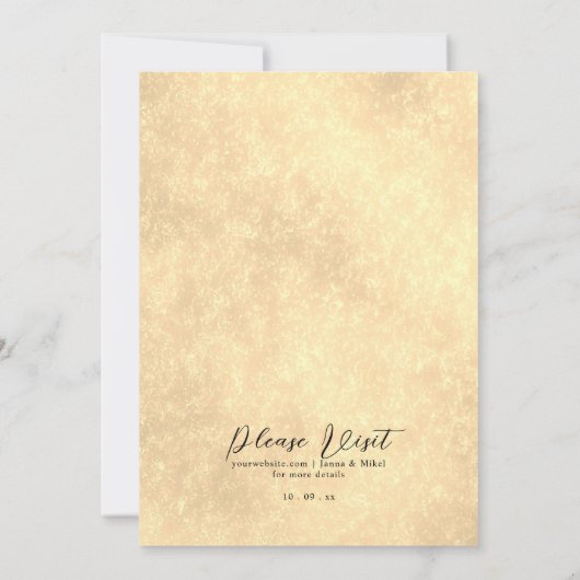 Royal Gold Frame Floorales & Agate Marble Wedding Einladung (Rückseite)