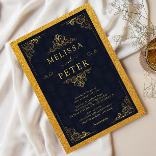 Royal Gold Glitzer Verziert Wedding Einladung