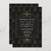 Royal Gold Great Gatsby Art Deco Probe Dinner Einladung (Vorne/Hinten)