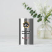 Royal Gold Label Chrome Metal Look Business Card Visitenkarte (Stehend Vorderseite)
