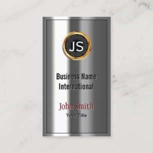 Royal Gold Label Chrome Metal Look Business Card Visitenkarte