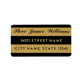 Royal Gold Leaf Black Stripes Address Labels Adressaufkleber