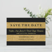 Royal Gold Leaf Streifen Hochzeit SPAREN DAS DATUM Save The Date (Stehend Vorderseite)