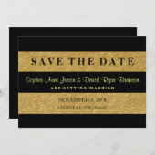 Royal Gold Leaf Streifen Hochzeit SPAREN DAS DATUM Save The Date (Vorne/Hinten)
