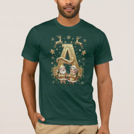 Royal Gold Letter A Luxury Forest Green Shirt