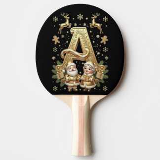 Royal Gold Letter A Luxury Unisex Ping Pong Paddle Tischtennis Schläger