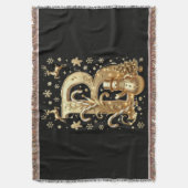 Royal Gold Letter B Luxury Snowman Sherpa Blanket Decke (Vorderseite Vertikal)