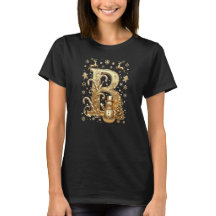 Royal Gold Letter B Luxury Snowman Women Shirt