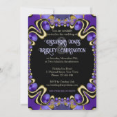 Royal Gold Lila Lace Wedding Einladung (Rückseite)