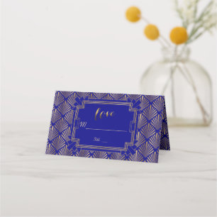 Royal Gold Navy Blue Great Gatsby 20s Wedding Platzkarte
