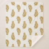 Royal Gold Palm & Crown Muster Benutzerdefiniert S Sherpadecke (Vorderseite)