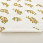 Royal Gold Palm & Crown Muster Benutzerdefiniert S Sherpadecke (3/4)