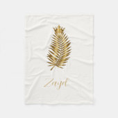 Royal Gold Palm Leaf & Crown Custom Baby Blanket - Fleecedecke (Vorderseite)