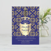 Royal Gold Pattern Hochzeitseinladung Einladung (Stehend Vorderseite)