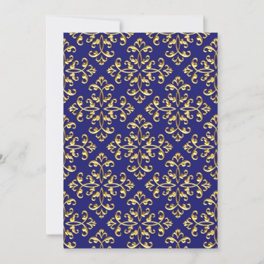 Royal Gold Pattern Hochzeitseinladung Einladung (Rückseite)