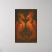 Royal Gold Phoenix Pair · Luxury Fine Art Canvas Leinwanddruck (Vorderseite)