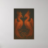 Royal Gold Phoenix Pair · Luxury Fine Art Canvas Leinwanddruck (Vorderseite)