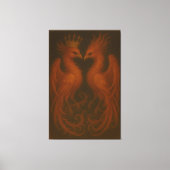 Royal Gold Phoenix Pair · Luxury Fine Art Canvas Leinwanddruck (Vorderseite)
