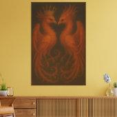 Royal Gold Phoenix Pair · Luxury Fine Art Canvas Leinwanddruck (Insitu (Wohnzimmer))