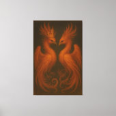 Royal Gold Phoenix Pair · Luxury Fine Art Canvas Leinwanddruck (Vorderseite)