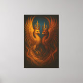 Royal Gold Phoenix Pair · Luxury Fine Art Canvas Leinwanddruck (Vorderseite)