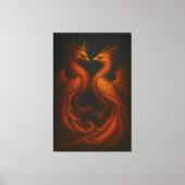 Royal Gold Phoenix Pair · Luxury Fine Art Canvas Leinwanddruck (Vorderseite)