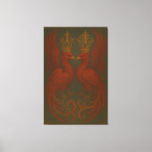 Royal Gold Phoenix Pair · Luxury Fine Art Canvas Leinwanddruck (Vorderseite)