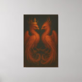 Royal Gold Phoenix Pair · Luxury Fine Art Canvas Leinwanddruck (Vorderseite)