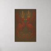 Royal Gold Phoenix Pair · Luxury Fine Art Canvas Leinwanddruck (Vorderseite)