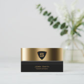 Royal Gold Shield Cement Contractor Business Card Visitenkarte (Stehend Vorderseite)