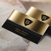Royal Gold Shield Cement Contractor Business Card Visitenkarte