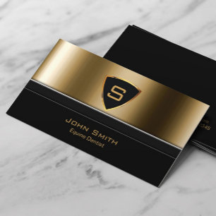 Royal Gold Shield Equine Dentis Business Card Visitenkarte
