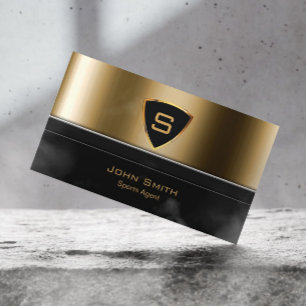 Royal Gold Shield Sports Agent Business Card Visitenkarte