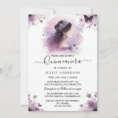 Royal Gold Tiara Lilac Light Lila Quinceanera Einladung (Vorderseite)