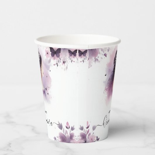 Royal Gold Tiara Lilac Light Lila Quinceanera Pappbecher (Rechts)