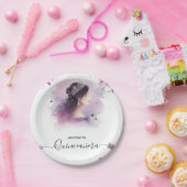 Royal Gold Tiara Lilac Light Lila Quinceanera Pappteller (Party)