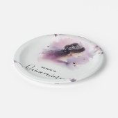 Royal Gold Tiara Lilac Light Lila Quinceanera Pappteller (Schrägansicht)