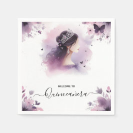 Royal Gold Tiara Lilac Light Lila Quinceanera Serviette