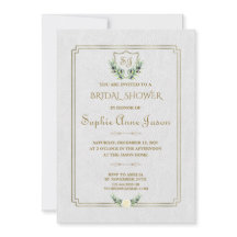 Royal Gold Wappen Greenery Floral Brautparty