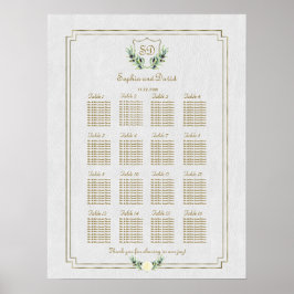 Royal Gold Wappen Lush Greenerity Seating Chart Poster